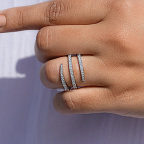 Moissanite Round Cut Spiral Eternity Band