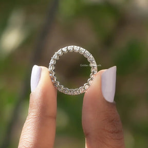 Round Moissanite Full Eternity Wedding Band