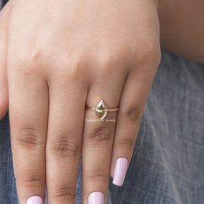 Moissanite Solitaire Engagement Ring In Yellow Gold
