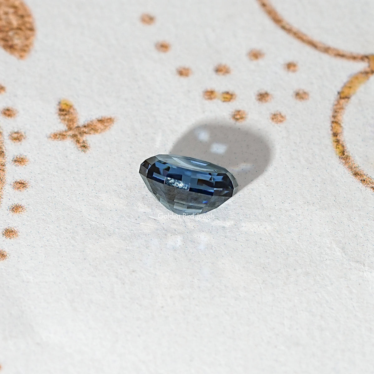 Blue Sapphire Step Cut Oval Loose Moissanite