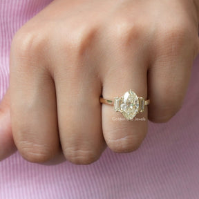 Moissanite  engagement ring in three stone for women