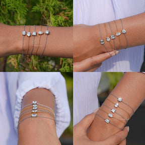 Front back side or  close view of a lab diamond chain bracelet 