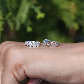 Multi Shaped Lab Diamond Huggie Hoop Earrings