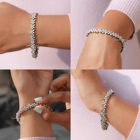 Multi Shaped Round Cut Diamond Multi Stone Bracelet In White Gold