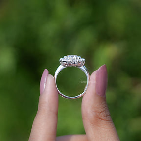 Old European Round Cut Moissanite Halo Bridal Ring