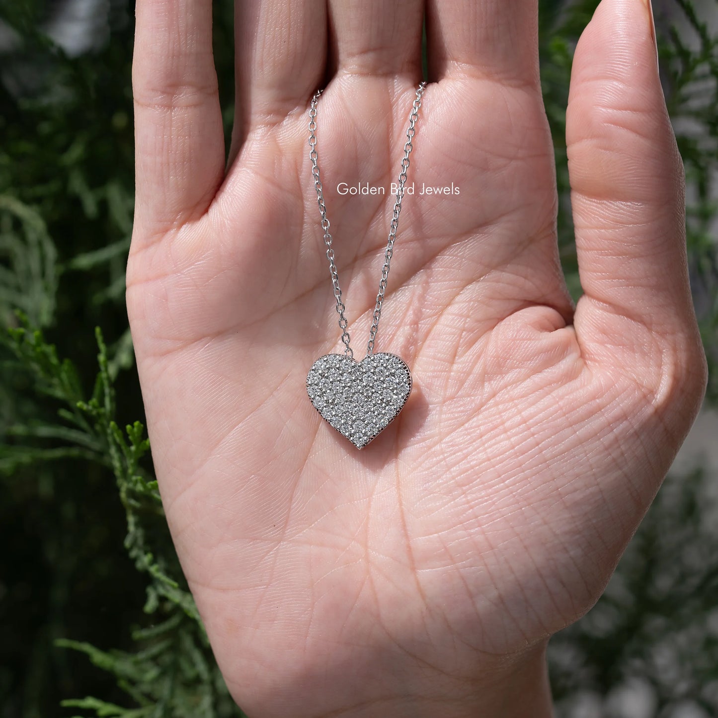 Heart Shape Cluster Lab Diamond Pendant