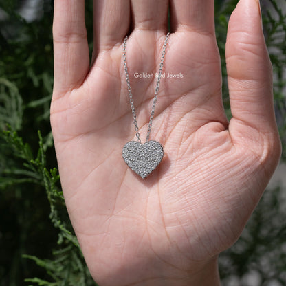 Heart Shape Cluster Lab Diamond Pendant