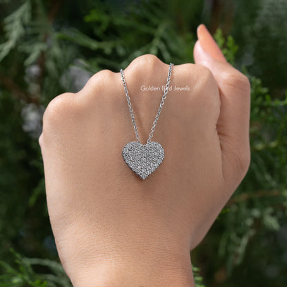 Heart Shape Cluster Lab Diamond Pendant