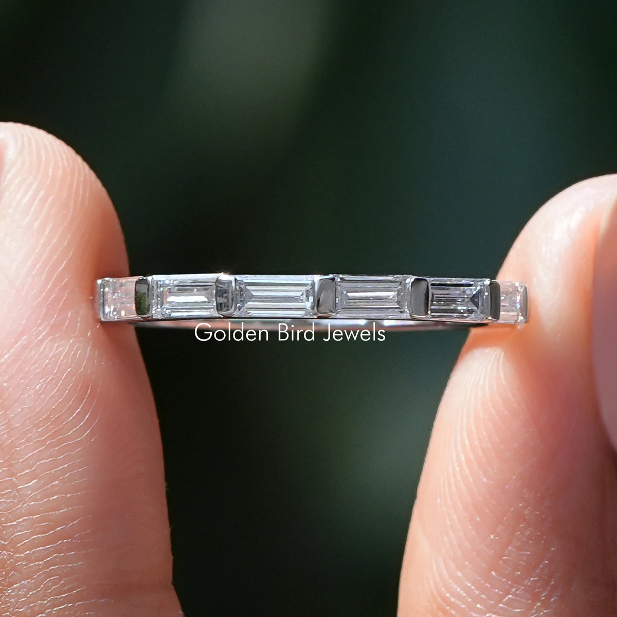 East West Baguette Diamond Wedding Band