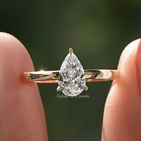 Pear Shaped Lab Diamond Solitaire Ring