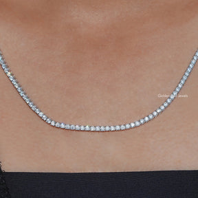Round Moissanite Tennis Necklace