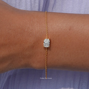 Radiant Solitaire Lab Diamond Chain Bracelet