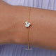 Heart Shaped Diamond Solitaire Chain Bracelet