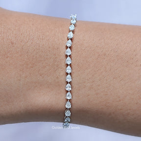 View Of Pear Cut Lab Diamond Tennis Bracelet	
