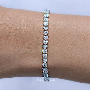 View Of Heart Shaped Lab Diamond Tennis Bracelet	
