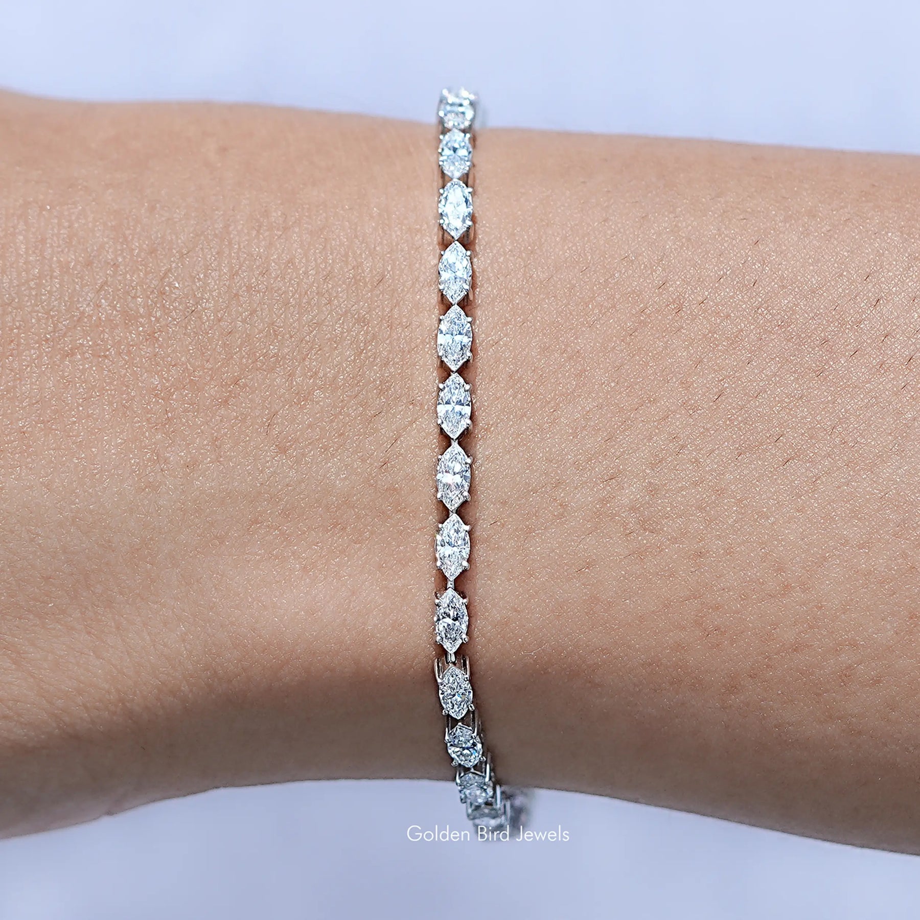 View Of Marquise Cut Lab Grown Diamond Tennis Bracelet	
