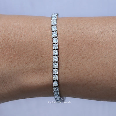 Princess Cut Lab Diamond Tennis Bracelet