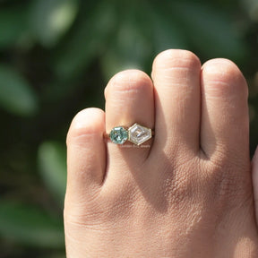 Unique Style Moissanite Toi Et Moi Engagement Ring