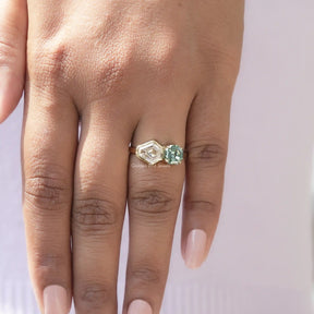 Unique Style Moissanite Toi Et Moi Engagement Ring