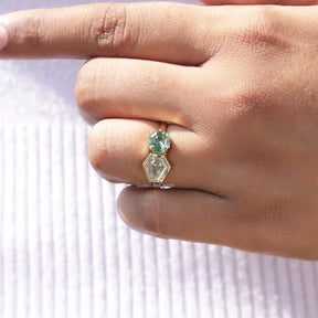 Unique Style Moissanite Toi Et Moi Engagement Ring