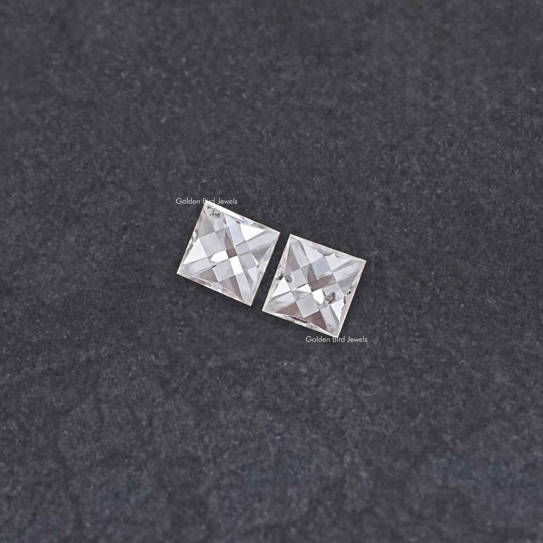 Top View of French Cut Loose Moissanite Pair 