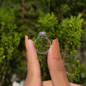 Old Mine Cushion Lab Diamond Split Shank Ring