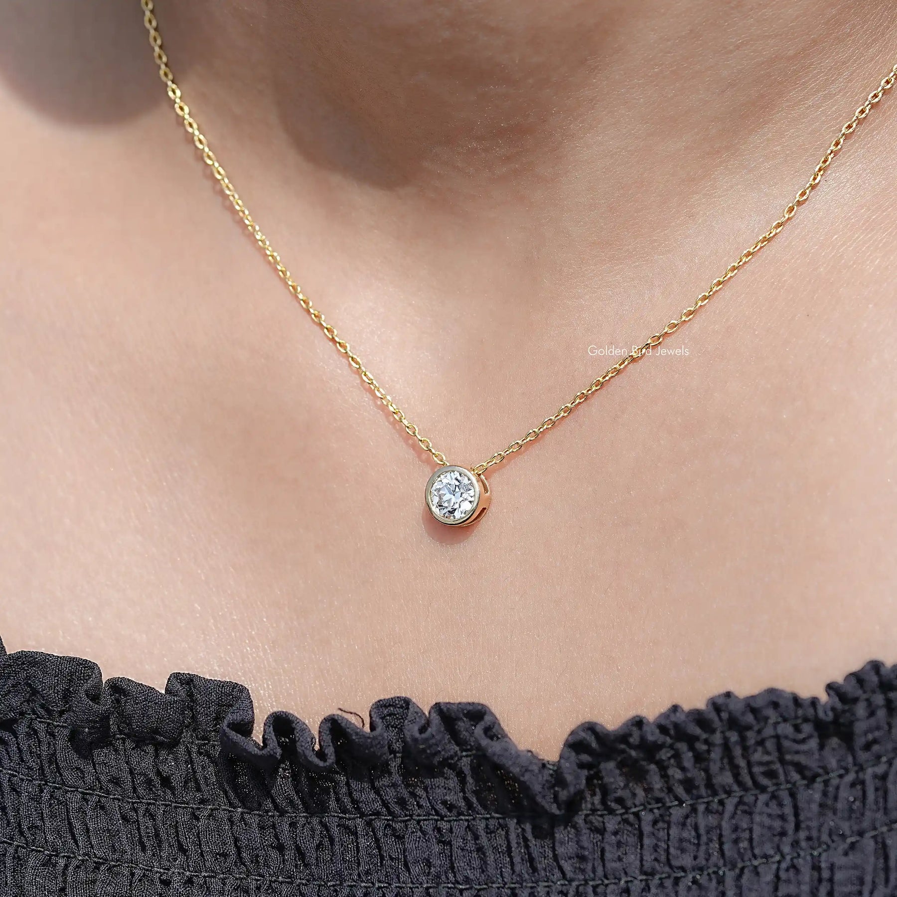 Old European Cut Round Lab Diamond Pendant
