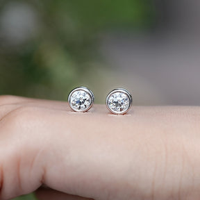 Old European Cut Round Lab Diamond Stud Earrings