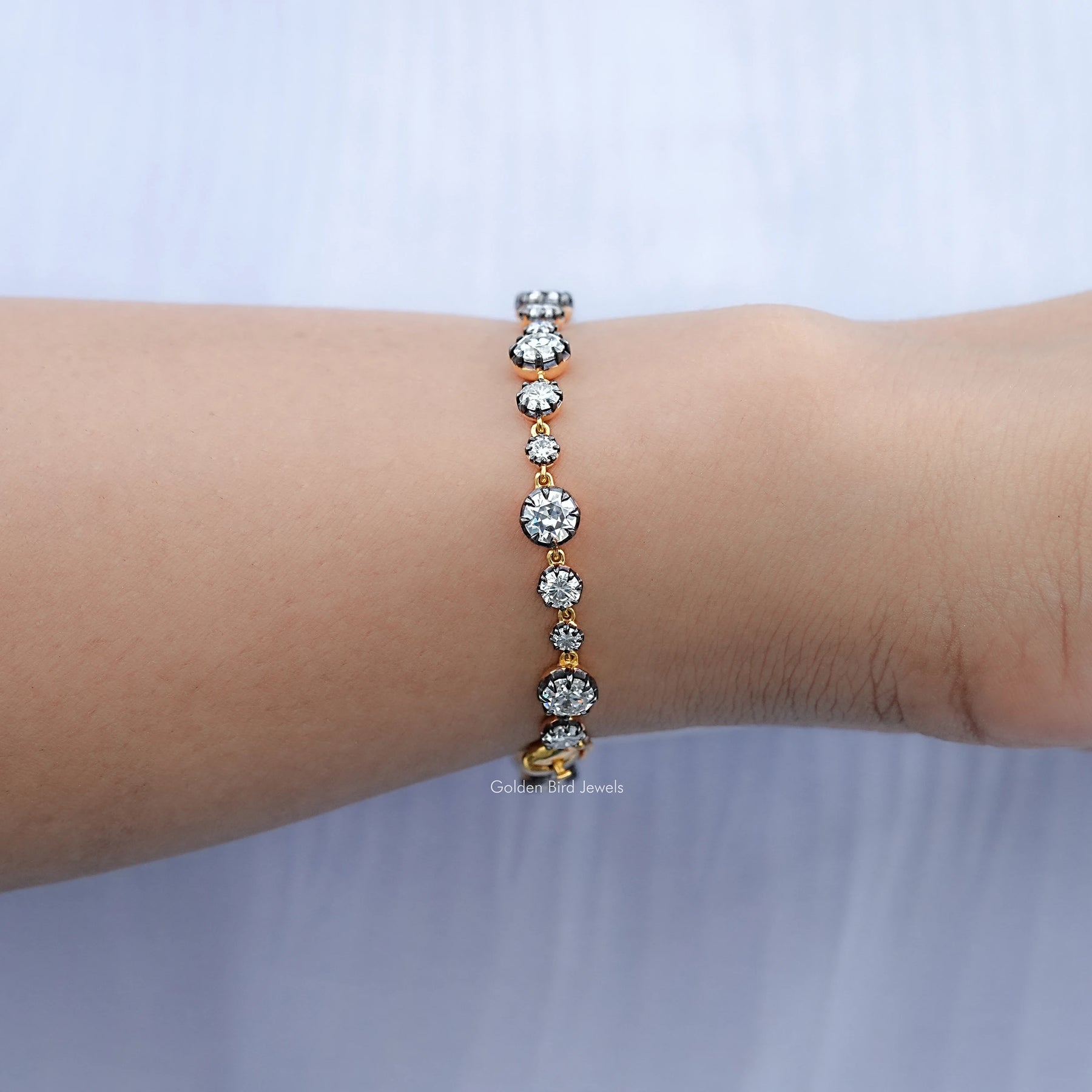 Old European Round Moissanite Tennis Bracelet