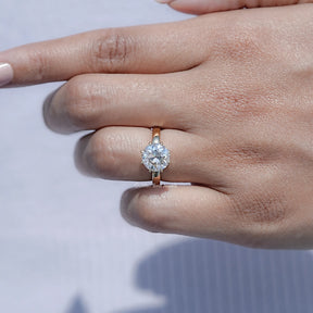 Old European Cut Round Moissanite Solitaire Ring