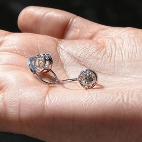 [OEC Round Cut Moissanite Earrings]-[Golden Bird Jewels]
