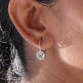 [Dangle Drop Round Cut Moissanite Earrings]-[Golden Bird Jewels]