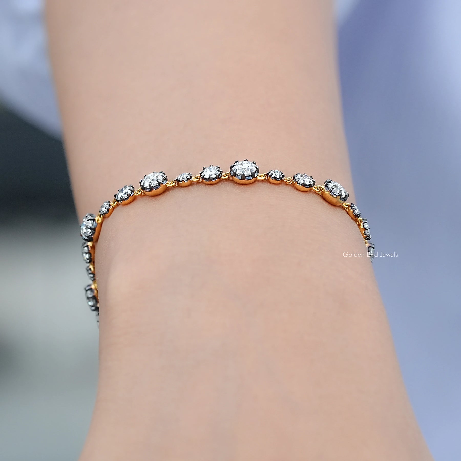 Old European Round Moissanite Tennis Bracelet