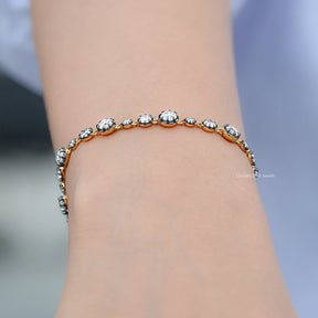 Old European Round Moissanite Tennis Bracelet