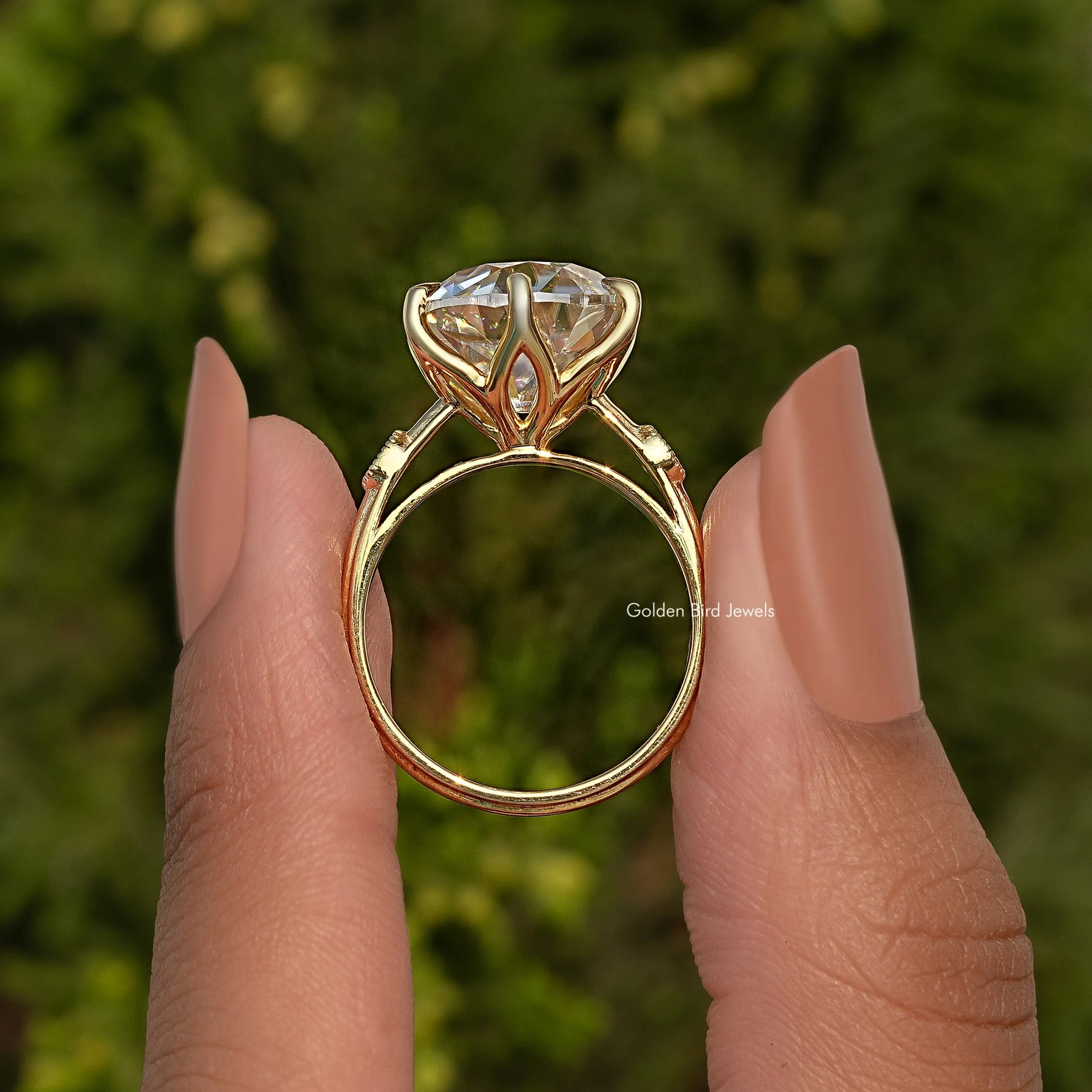 Old European Round Cut Moissanite Ring