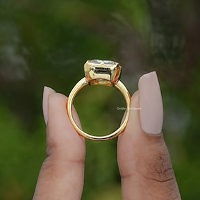 Old Mine Asscher Moissanite Solitaire Ring