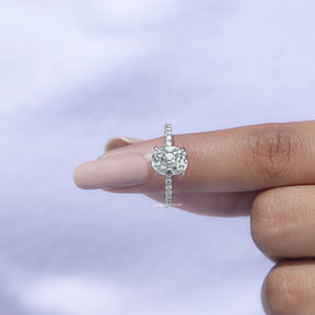 Old Mine Cushion Solitaire Accent Diamond Ring