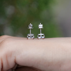 Old Mine Cushion Cut Lab Diamond Stud Earrings