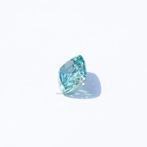 Cross View Of Blue Old Mine Cushion Cut Loose