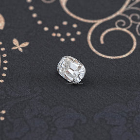 Detailed View Of Cushion Cut Loose moissanite in Unique Pattern 
