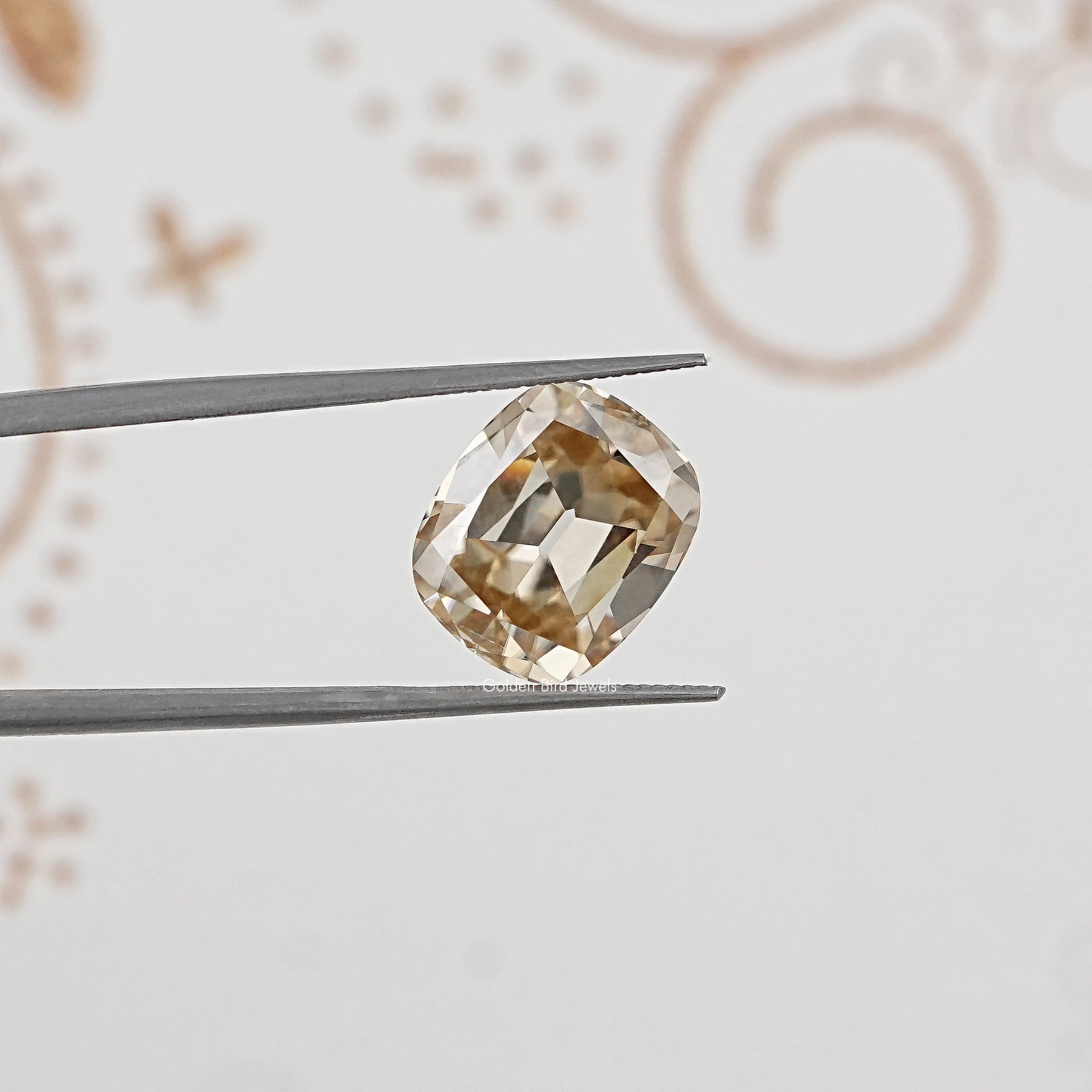 Yellow Old Mine Cushion Cut Loose Moissanite