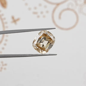 Yellow Old Mine Cushion Cut Loose Moissanite