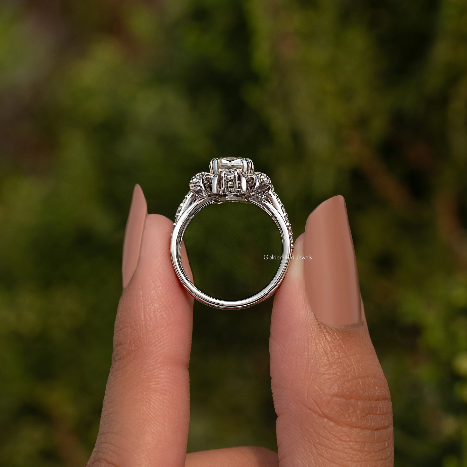 Old Mine Cushion Cut Moissanite Ring