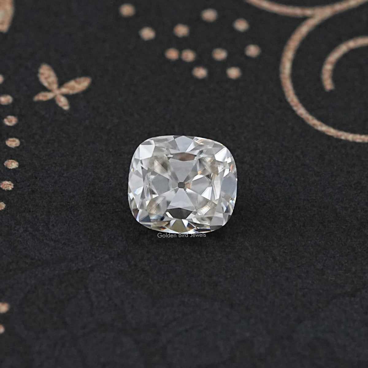 Off White Old Mine Cushion Cut Loose Moissanite