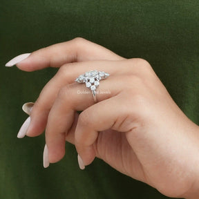 Moissanite Old Mine Cushion Cut Engagement Ring In White Gold