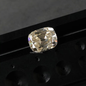 Detailed view of Old Mine Cushion Loose Moissanite