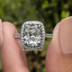 Old Mine Cushion Halo Moissanite Engagement Ring