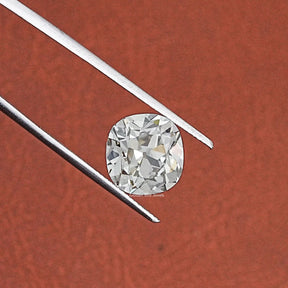 View of Old Mine Cushion Lab Grown Diamond In White