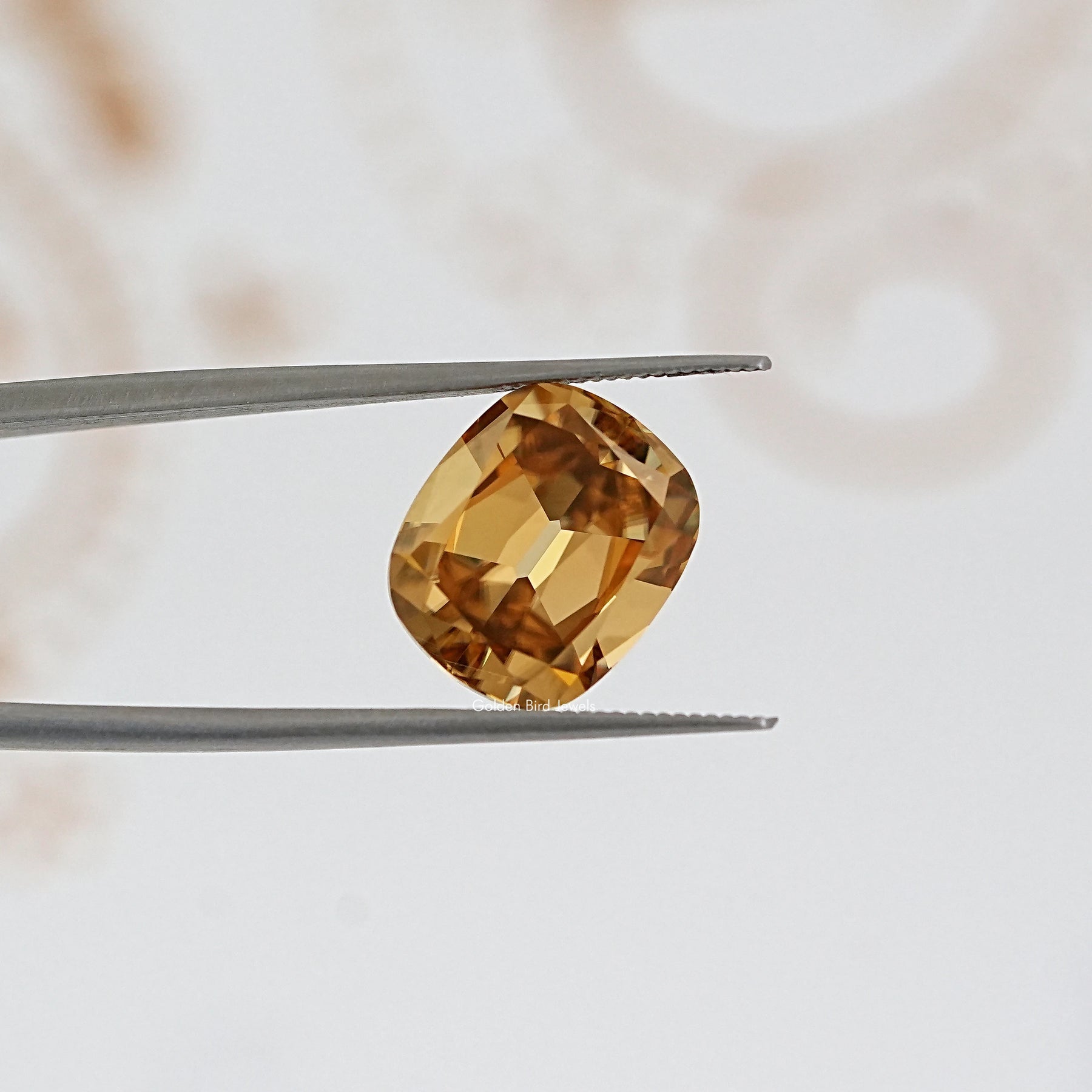 In Tweezer View Of Old Mine Cushion Cut Loose Moissanite
