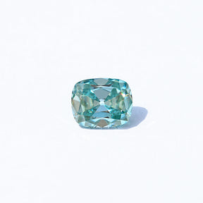 Front View Of Blue Old Mine Cushion Cut Loose Stone